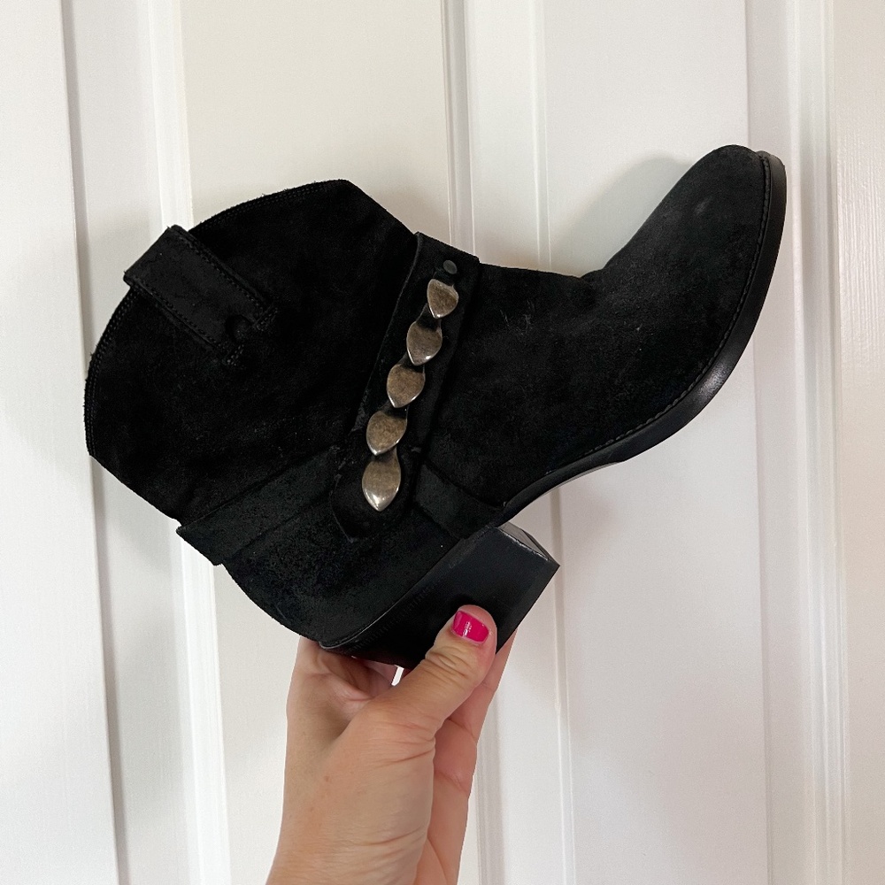 Sartore Black Suede Western Ankle Boot
